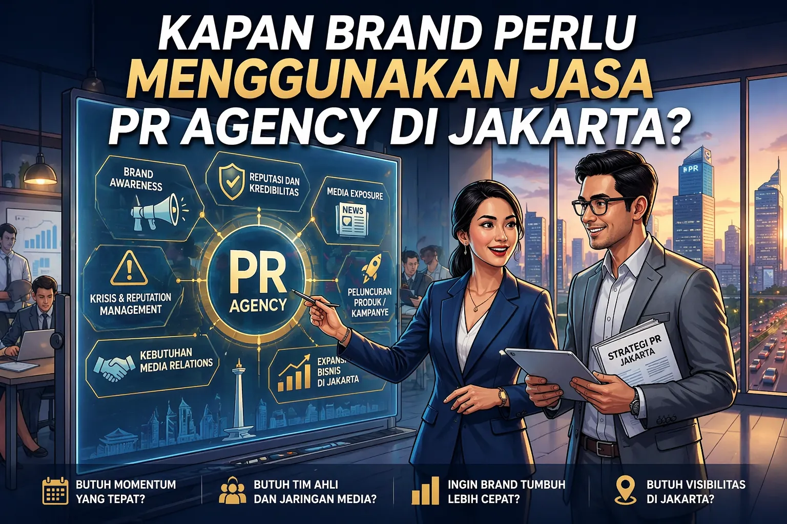 Ilustrasi brand yang sedang mempertimbangkan kapan perlu menggunakan jasa PR agency di Jakarta